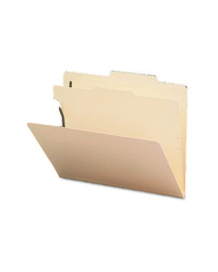Smead 4-Section Letter 18-Point Manila Classification Folders, 10/Box