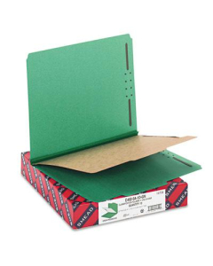 Smead 4-Section Letter 23-Point Pressboard Classification Folders, Green, 10/Box