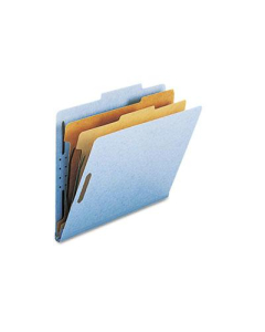 Smead 6-Section 23-Point Pressboard Classification Folders, Blue, 10/Box