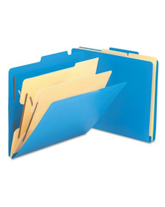 Smead 6-Section Letter Poly Classification Folders, Blue, 10/Box
