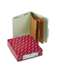 Smead 8-Section Letter 25-Point Classification Folders, Gray-Green, 10/Box