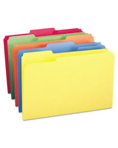 Smead 1/3 Cut Top Tab Legal File Folder, Assorted, 100/Box