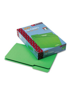 Smead 1/3 Cut Top Tab Legal File Folder, Green, 100/Box
