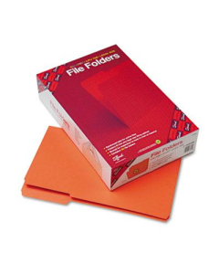 Smead Reinforced 1/3 Cut Top Tab Legal File Folder, Orange, 100/Box