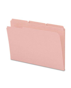 Smead Reinforced 1/3 Cut Top Tab Legal File Folder, Pink, 100/Box