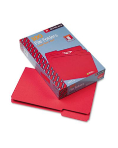 Smead 1/3 Cut Top Tab Legal File Folder, Red, 100/Box