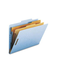 Smead 6-Section Legal 23-Point Pressboard Top Tab Classification Folders, Blue, 10/Box