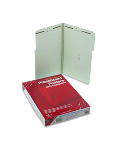 Smead 1" Expansion 1/3 Top Tab 1-Fastener Legal Folder, Gray Green, 25/Box
