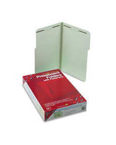 Smead 2" Expansion 1/3 Top Tab 1-Fastener Legal Folder, Gray Green, 25/Box