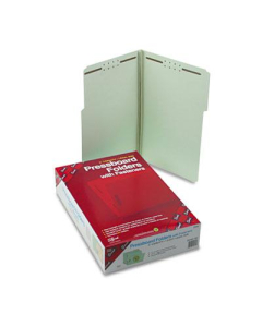 Smead 3" Expansion 1/3 Top Tab 1-Fastener Legal Folder, Gray Green, 25/Box