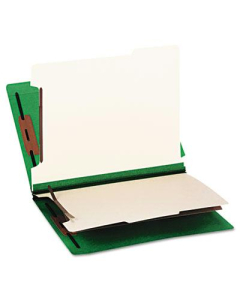 Smead 6-Section Letter 14-Point Stock Colored End Tab Classification Folders, Green, 10/Box