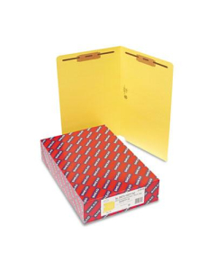Smead Heavyweight Straight End Tab 2-Fastener Legal Folder, Yellow, 50/Box