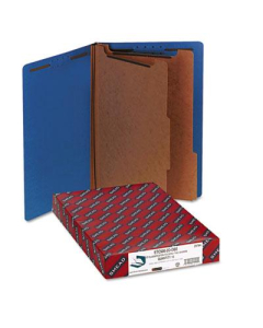 Smead 6-Section Legal 23-Point Pressboard Classification Folders, Dark Blue, 10/Box