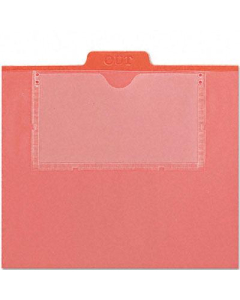 Smead 1/5 Top Tab Out File Guide with Letter Pockets, Red, 50/Box
