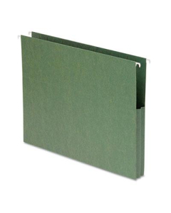 Smead Letter 1-3/4" Expanding Box Bottom Hanging File, Green, 25/Box