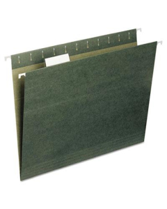 Smead Recycled Letter 1/5 Tab Hanging File Folders, Green, 25/Box