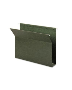 Smead Recycled Letter 2" Box Bottom Hanging File, Green, 25/Box