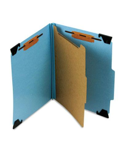 Smead 4-Section Letter 23-Point Pressboard Hanging Classification Folder, Blue, Each