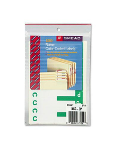 Smead 3-1/8" x 1-5/32" Letters "C & P" Color-Coded First Letter Combo Labels, Dark Green, 100/Pack