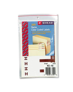 Smead 3-1/8" x 1-5/32" Letters "H & U" Color-Coded First Letter Combo Labels, Dark Brown, 100/Pack