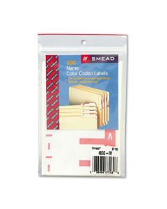 Smead 3-1/8" x 1-5/32" Letters "I & V" Color-Coded First Letter Combo Labels, Pink, 100/Pack