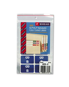 Smead 1" x 1-3/5" Letter "B" Color-Coded Second Letter Labels, Dark Blue, 100/Pack