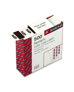 Smead 1-1/4" x 1" Number "9" Single Digit End Tab Labels, Brown-on-White, 500/Roll