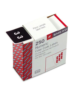 Smead 1-1/2" x 1-1/2" Number "3" Single Digit End Tab Labels, White-on-Purple, 250/Roll