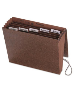 Smead 6-Pocket Letter Accordion Expanding File with Closure, Redrope