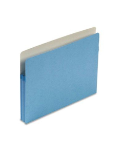 Smead Letter 1-3/4" Expanding Straight Tab File Pocket, Blue