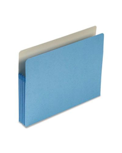 Smead Letter 3-1/2" Expanding Straight Tab File Pocket, Blue
