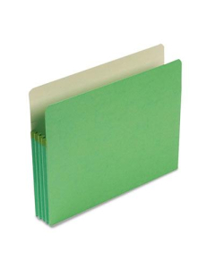 Smead Letter 3-1/2" Expanding Straight Tab File Pocket, Green