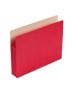 Smead Letter 3-1/2" Expanding Straight Tab File Pocket, Red