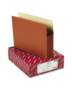 Smead Letter 5-1/4" Expanding Straight Tab Drop-Front File Pocket, Redrope, //Box