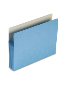 Smead Letter 5-1/4" Expanding Straight Tab File Pocket, Blue