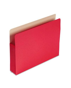 Smead Letter 5-1/4" Expanding Straight Tab File Pocket, Red