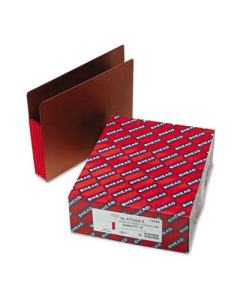 Smead Letter 3-1/2" Expanding Drop-Front End Tab File Pocket, Red, 10/Box