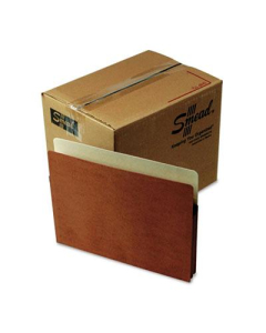 Smead Letter 1-3/4" Expanding Straight Tab Drop-Front File Pocket, Redrope, 50/Box