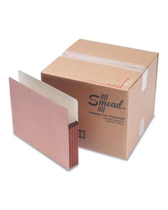 Smead Letter 3-1/2" Expanding Straight Tab Drop-Front File Pocket, Redrope, 50/Box