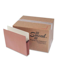Smead Letter 5-1/4" Expanding Straight Tab Drop-Front File Pocket, Redrope, 50/Box