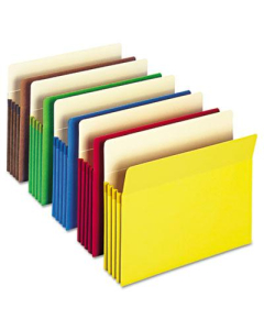 Smead Letter 3-1/2" Expanding Straight Tab File Pocket, Assorted, 25/Box