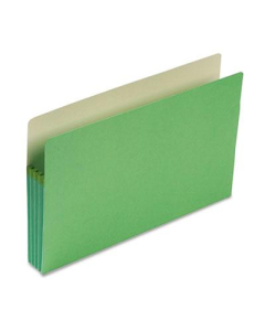 Smead Legal 3-1/2" Expanding Straight Tab File Pocket, Green