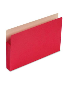 Smead Legal 3-1/2" Expanding Straight Tab File Pocket, Red