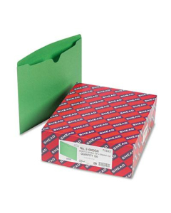 Smead Double-Ply Tab Flat Expansion Letter File Jackets, Green, 100/Box
