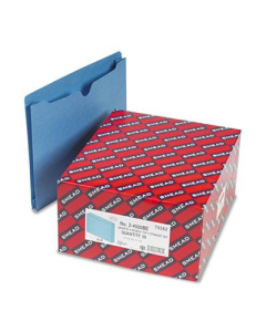 Smead Double-Ply Tab 2" Expansion Letter File Jackets, Blue, 50/Box