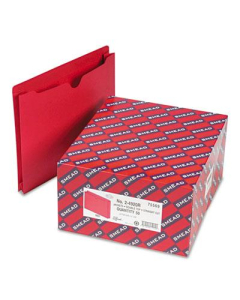 Smead Double-Ply Tab 2" Expansion Letter File Jackets, Red, 50/Box