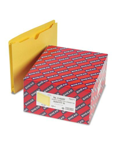 Smead Double-Ply Tab 2" Expansion Letter File Jackets, Yellow, 50/Box