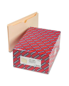 Smead Double-Ply Top Tab 1-1/2" Expansion Legal File Jackets, Manila, 50/Box