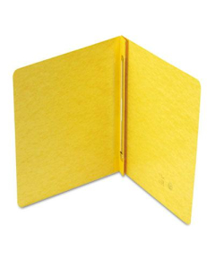 Smead 3" Capacity 8-1/2" x 11" Prong Fastener Side Opening PressGuard Report Cover, Yellow