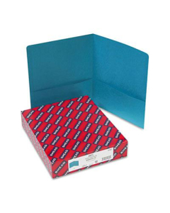 Smead 100-Sheet 8-1/2" x 11" Two-Pocket Folder, Teal, 25/Box
